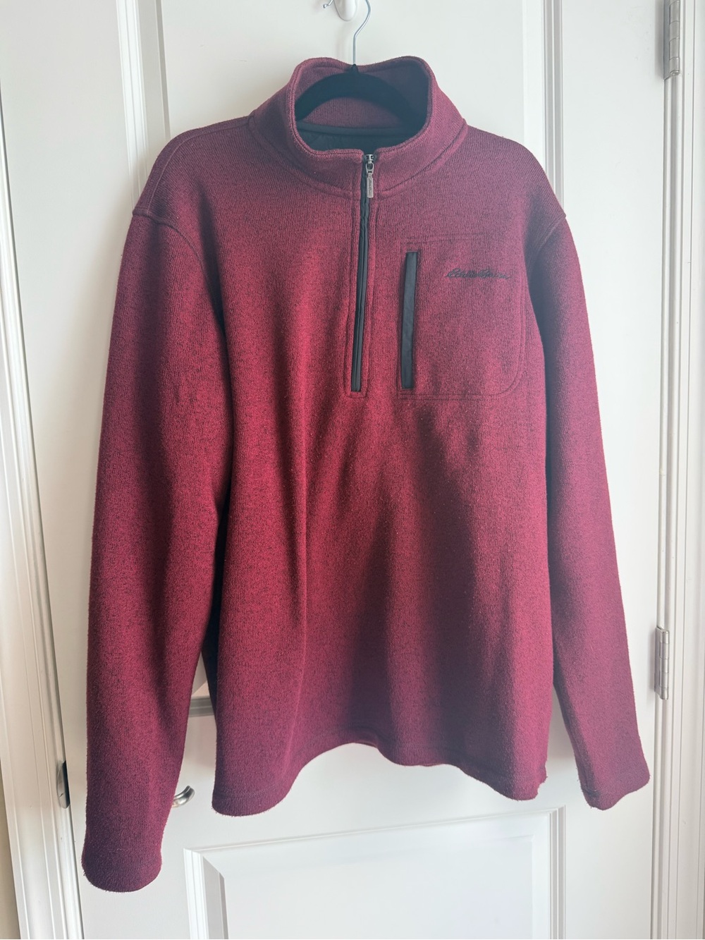 Eddie Bauer Men's Zip-Up Fleece Pullover - Burgundy